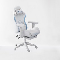 게이밍의자 허리편한 매쉬 컴퓨터 허리편한 의자, 화이트 - 발판O(머리띠 제외) 팔걸이O