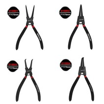 wiseup 4pcs 써클립 플라이어 세트 휴대용 내부 외부 플라이어 스냅 고정 링 분해 플라이어 핸드 툴 전선 스트리퍼 까는 기계 피복 피복기 탈피기, 4개 세트