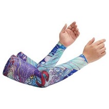 런닝 사이클 암웨어 쿨 토시 1 쌍 남자 원활한 토끼 디자인 문신 스포츠 팔 커버 슬리브 농구 UV 보호 야외 러닝 워머 스포츠웨어, 없음