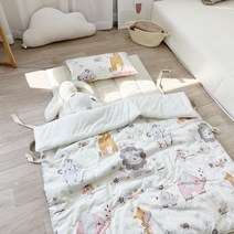 까나베나 유아 어린이집 순면 사계절 낮잠이불+패드+베개(솜포함) 분리형 풀세트, 코코기린