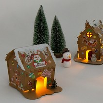 ms 민화샵 크리스마스 LED 미니종이집 분위기연출, 세로집A