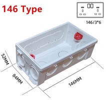 118/146 유형 장착 백 박스 146*84*52mm 벽 스위치 및 소켓용 조정 내부 카세트 정션 화이트, 02 146 Type B