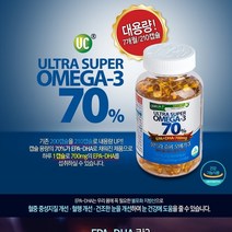 울트라 슈퍼 오메가3 EPA+DHA 70% (7개월 분) 하루 1캡슐로 700mg의 EPA-DHA를 섭취할수있음, 1개