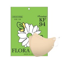 플로라 KF94 새부리형 중형 컬러 마스크 100매, 20개, 베이지, 5매입