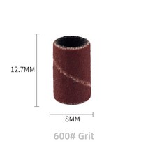 그라인더 용 사포 노즐 연마 도구 유리 연마재용 휠 드럼 샌더 네일 드릴 비트, [06] 8-600 Grit, [04] 100 PCS