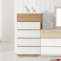 각시방가구 바닐라 600 5단 서랍장 5color, 오크투톤