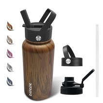 BJPKPK 스테인리스 스틸 보온병 빨대 포함 27 oz 화이트 비취109397, 40oz(1200ml), Teakwood