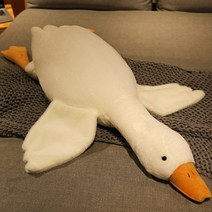 인형 190cm 거대한 오리 귀여운 큰 거위 잠자는 베개 귀여운 거대한 오리 소파 쿠션, 160cm, 하얀