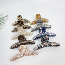 시크몽 프랑스핀 호피 큐빅 스톤 엘라 슬림 라인 반묶음 헤어 집게핀