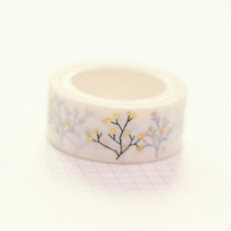 종이테이프 동양풍 롤 다꾸용 포장 악보 마킹 데코스티커 다이어리 선물 빈티지 인쇄 은색 금박 은박 테이프 꾸미기 디자인 리본 마스킹 레트로 종이 데코 용품 마테 다꾸 C 골드매화