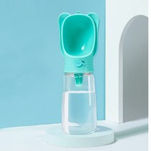 개 아웃 컵 개 주전자 휴대용 동반 컵 개 보행 물병 애완 동물 마시는 물 먹이 애완 동물 용품, 작은 귀 밖으로 컵 350ml [민트 그린]]