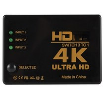 4K 2K 3x1 HDMI 케이블 분배기 HD 1080P 비디오 스위처 어댑터 Xbox PS4 DVD HDTV PC 노트북 tv용 3 입력 1 출력 포트 허브, Black