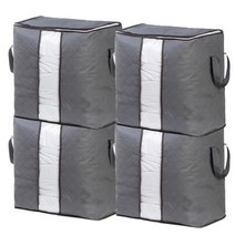 오늘정리 패브릭 이불정리함, 그레이, 세로형 65L_4개