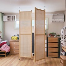 뉴트로 스윙 원목 가벽 파티션 한 폭 60cm 현관 중문 거실 주방 공간분리 여닫이 파티션, 3단(2600초과 추가금 포함)