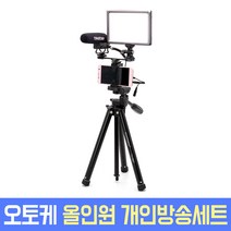오토케 올인원 개인방송세트 온라인수업 라이브커머스 룩스패드22H 삼각대 마이크 조명 올인원 풀세트 휴대용 가방 무료 증정, 올인원 세트 + 아이폰 젠더(AC-A12)