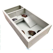 페닌슐라쿠터 거북이 사육장 플라스틱 반수생 파충류, 베이지색 80x45cm(플라스틱 다리 포함)