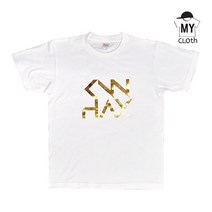 [마이크로스] 이니셜로고 티셔츠 골드마킹티셔츠 커플이니셜 마킹티셔츠 반팔라운드티셔츠 26가지색상