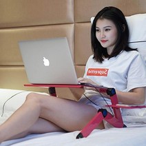 누워서 노트북 책보기 침대 테이블 거치대 태블릿 다기능 독서대, 핑크