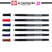 [성실한오피스] 피그마 캘리그라퍼 30(3mm) 캘리 전용 마카펜 6칼라, 1개, 레드