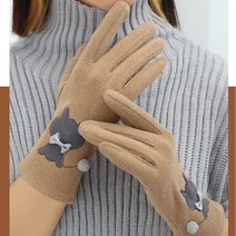 여성 벨벳 장갑 냥이 따뜻한 방한 스마트폰 터치 등산 운전 겨울 장갑