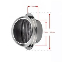 환기구 스테인레스 스틸 배기 그릴 벽 천장 에어 벤트 그릴 덕트 커버 콘센트 난방 냉각, 일반 80mm