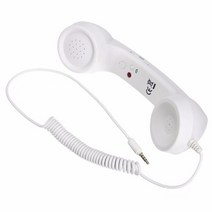 레트로 수화기 헤드셋 옛날 전화 고품질 3.5mm 컴포트 미니 마이크 스피커, 하얀색