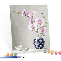 아이러브페인팅 DIY 명화그리기 4050, 분홍 난초 화병