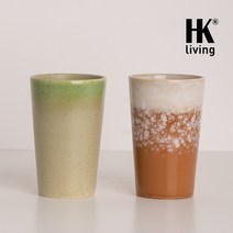 HK LIVING 카펠라 머그컵세트 네덜란드 도자기 카페머그컵 빈티지 커피잔 식기세척기용