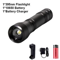 자외선조사기 nm UV 램프 USB 충전식 자외선 경광봉 후레쉬 손전등 모드 미니 LED 토치 텔레스코픽 줌 라이트 블랙, [03] C, 1개