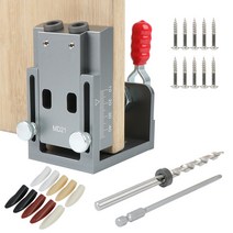 DIY Carpentry Tools Set With Drill Bit Set Fast Clamping Hole Puncher Push-pull Clamp Locator 15 Deg, 한개옵션0