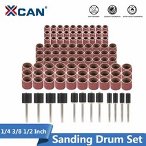 드러멜 드라멜 찌선반 xcan 연마 디스크 14 38 12 인치 샌딩 드럼 세트 (샌딩 맨드릴 포함) 샌딩 밴드는 dremel 회전 도구에 맞습니다., 66개 세트
