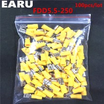 FDD5.5-250 여성 절연 전기 압착 단자 4-6mm2 와이어 커넥터 케이블 100 FDD, 한개옵션0
