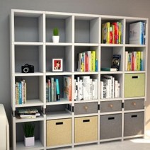 거실책장 공간분리책장 낮은책꽂이 더크린 DIY 1 L5 4h1 서재장 좁은 수납함, 그레이