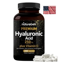 미국 네이쳐벨 Naturebell Hyaluronic Acid 비타민c 200캡슐 히알루론산 추출물 히알루로닉 히얄루론산 히얄루돈산 직구