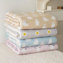 아기 신생아 간절기 밍크 차렵이불, 밍크 이불(하늘 곰)
