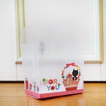 반투명 일러스트 PP가방 플라스틱백 3p 수제청포장, 고양이, 기본선택