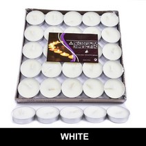 밀랍초 천연 기도 초50 PCS 연기없는 하트 모양의 아로마 캔들 생일 제안 화이트 라운드 티-요리, 07 09