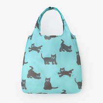 YUYIMI휴대용 접이식 휴대용장바구니 마켓백, 하늘 고양이, 1개