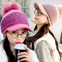 얼굴이 작아보이는 왕방울 니트캡 모자 스키장 골프 데일리 겨울모자 융털안감 털모자 털방울 헌팅캡 빵모자