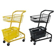 러브카트 2단카트 핸드카트 분리형 장바구니 마트, 상세이페이지 참고, 옐로우