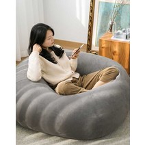 푹신한 구름쿠션 싱글 소파 빈백, 기술 천-감 오렌지  90x100cm 미디엄 M