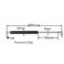 본넷 쇼바 유압 가스쇼바 스트럿 바 호환 보닛 본네트 1pcs 15KG/33lb 힘 70mm 스트로크 200mm 중앙 거리 자동 가스 도어 스프링 댐퍼 가구 자동차에 대 한