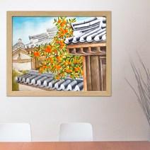 나봄갤러리 감나무와 기와집 감그림 감나무 액자 사업장추천그림, 3.내츄럴 액자