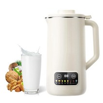 Longzhuo 너트 밀크 메이커 머신 591.5ml(20온스) 자동 세척 두유 메이커 8가지 모드와 10개의 잎 블레이드 홈메이드 아몬드 귀리 콩 등 곡물 아몬드 우유, White