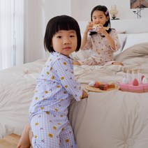 샤벳 오버핏 파자마 잠옷 봄 가을 배앓이방지 실내복 내복 아기 유아 아동