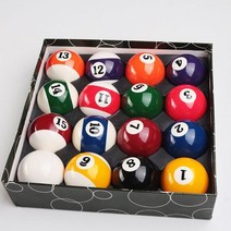 당구 공 세트 용품 셋트 풀 볼 16pcs 57.2mm 아담큐 포켓볼 4구 다이, 1 세트