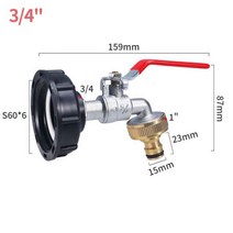 S60 거친 나사 IBC 탭 커넥터 1/2 