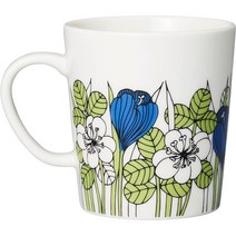 아라비아핀란드 크로커스 머그컵 300ml 북유럽 핀란드 빈티지 찻잔, 블랙 머그컵