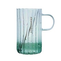 스타벅스 그라데이션 유리컵 360ML, 그린 컵+스푼