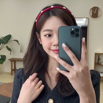 벨벳 큐빅 진주 라인스톤 얇은 머리띠 헤어밴드 3컬러